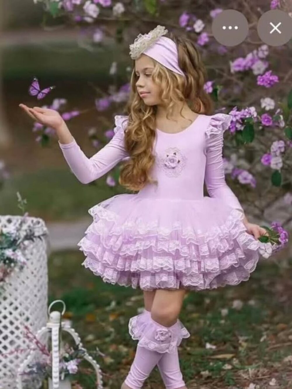 Dollcake Girl's Hopeful Dreams Tutu Dress And Socks Size 10 in Lilac Purple